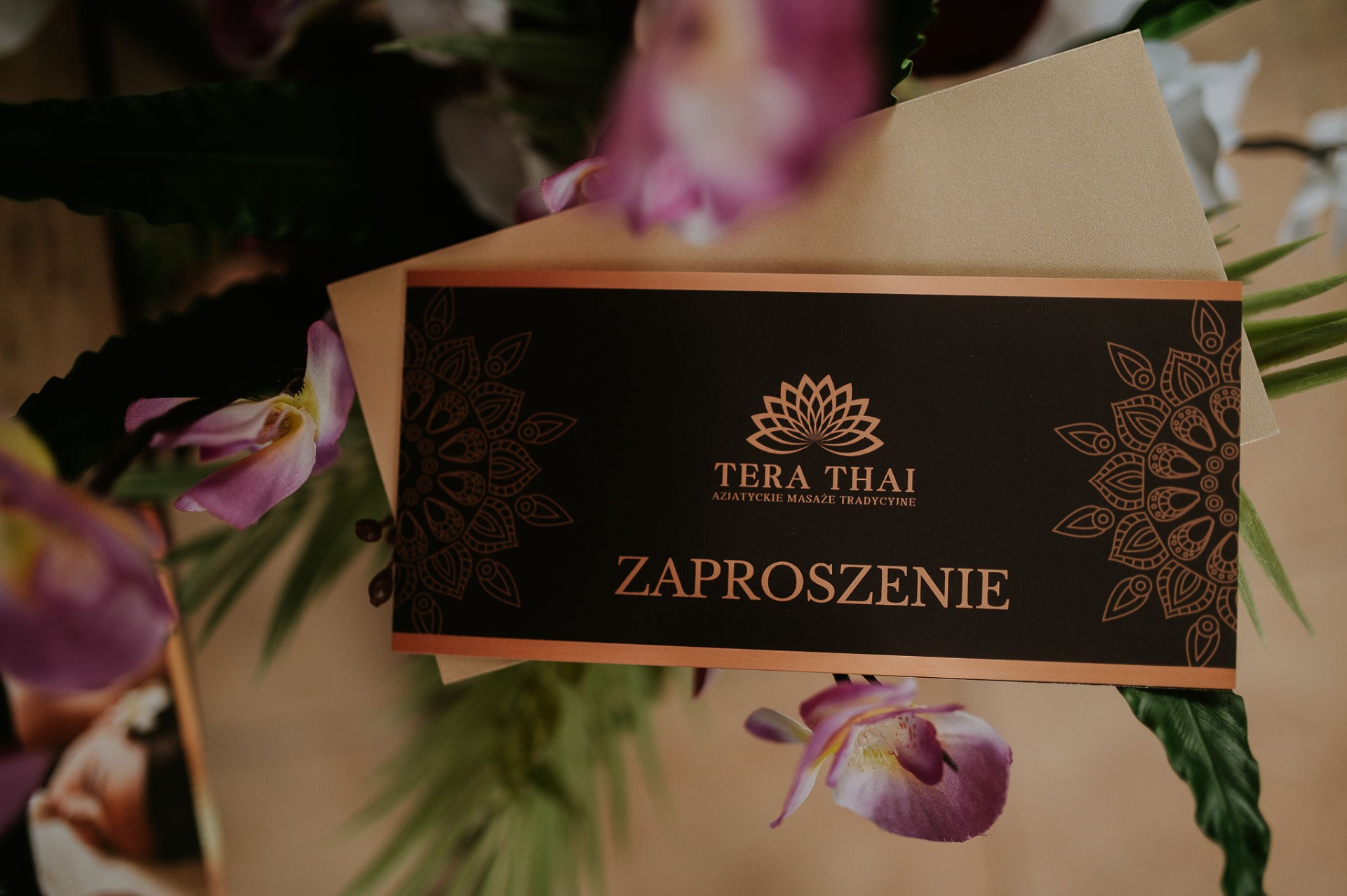 Tera Thai gift invitation with mandala detail